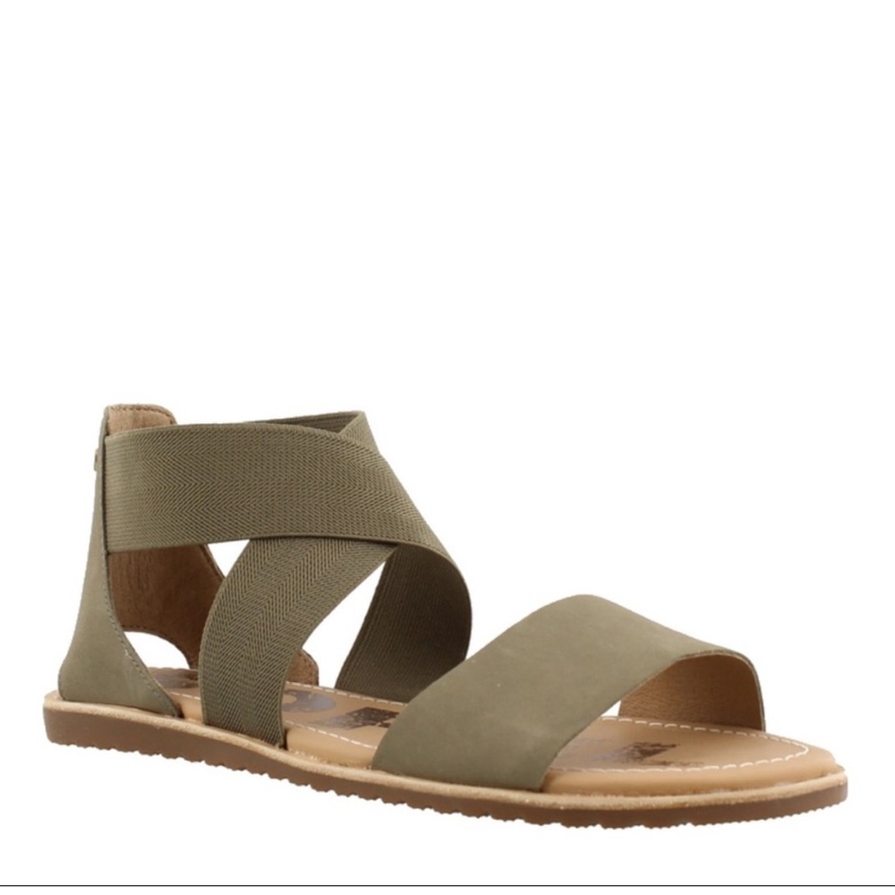 Sorel Womens Ella li Sandals | Olive Shade Size 10.5